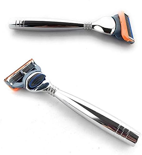 G.B.S Men's - 5 blades compatible razor Polished Handle Provides Clean and Close Shave + Included 1 Blade