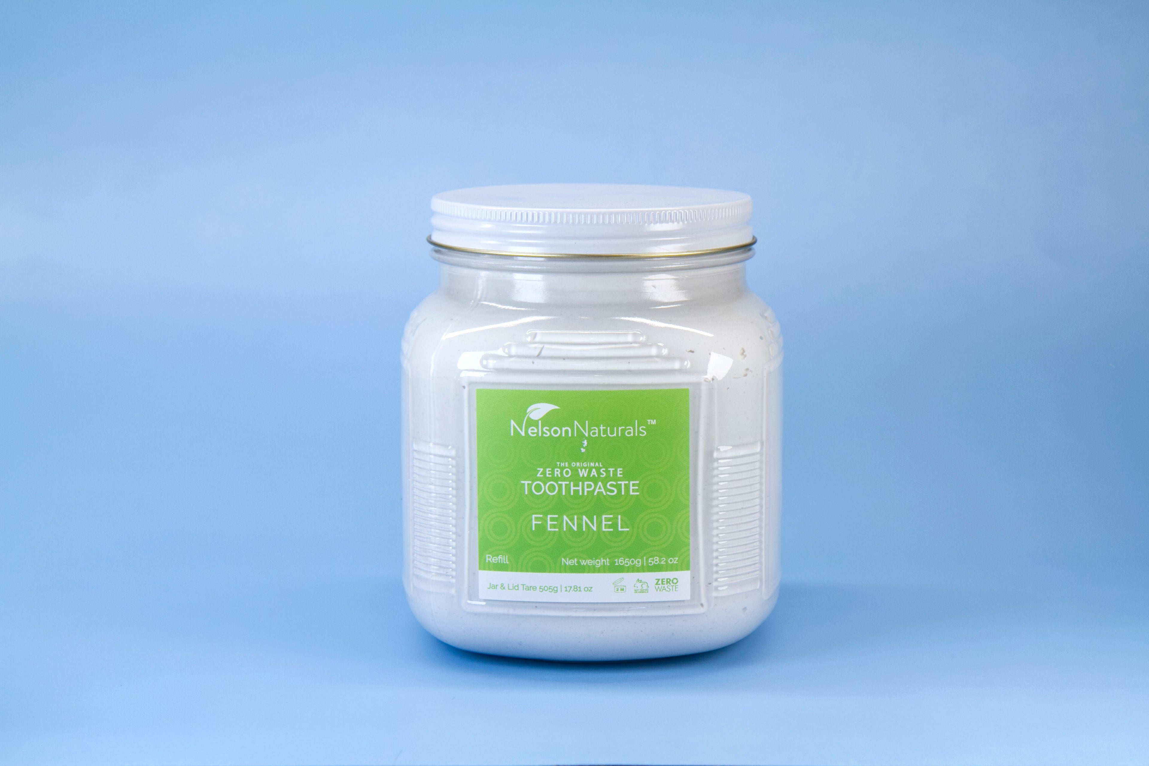 Fennel Bulk Toothpaste 1650 g - NEW IMPROVED GLASS JAR - Wholesale