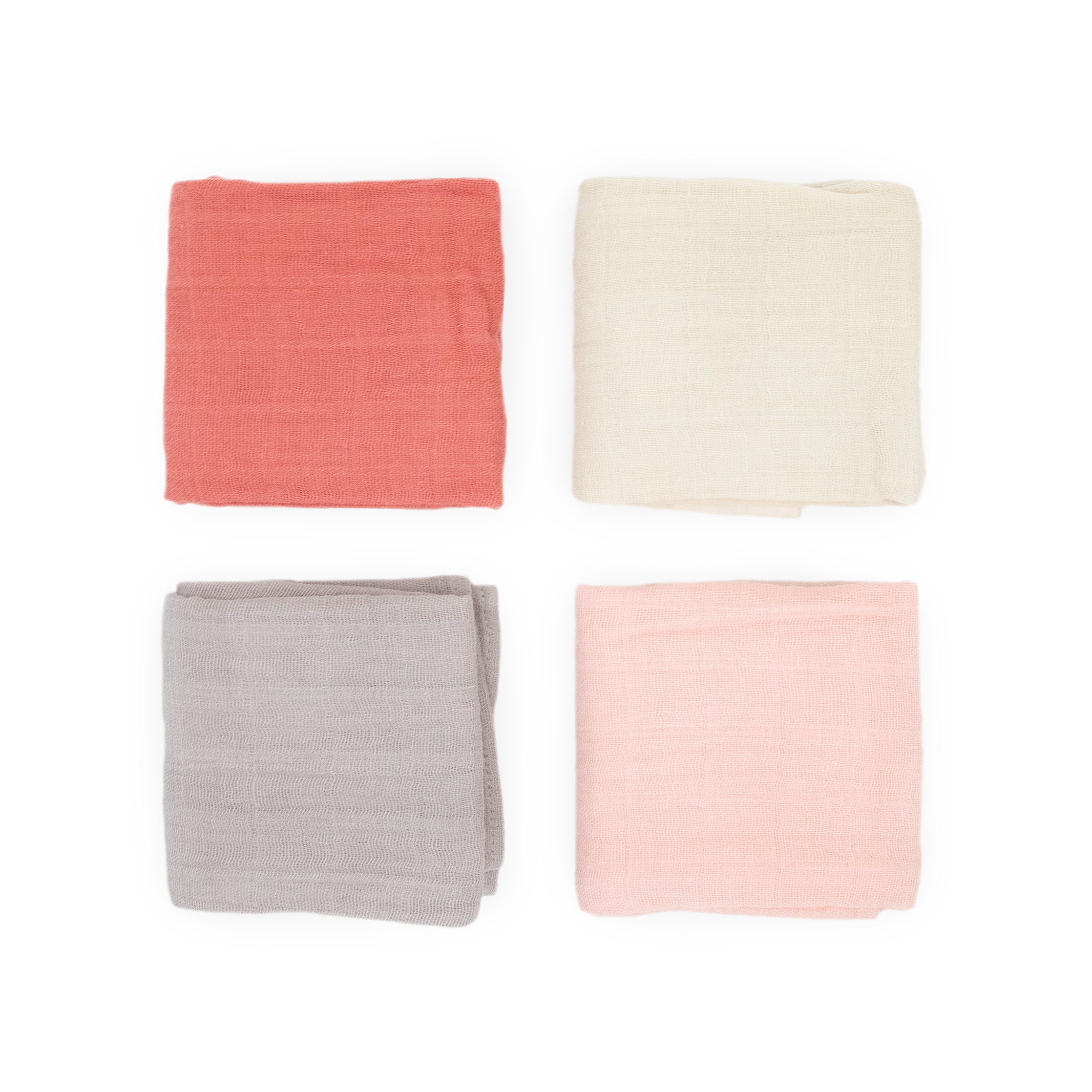Cotton Muslin Squares 4 Pack - Rose Petal