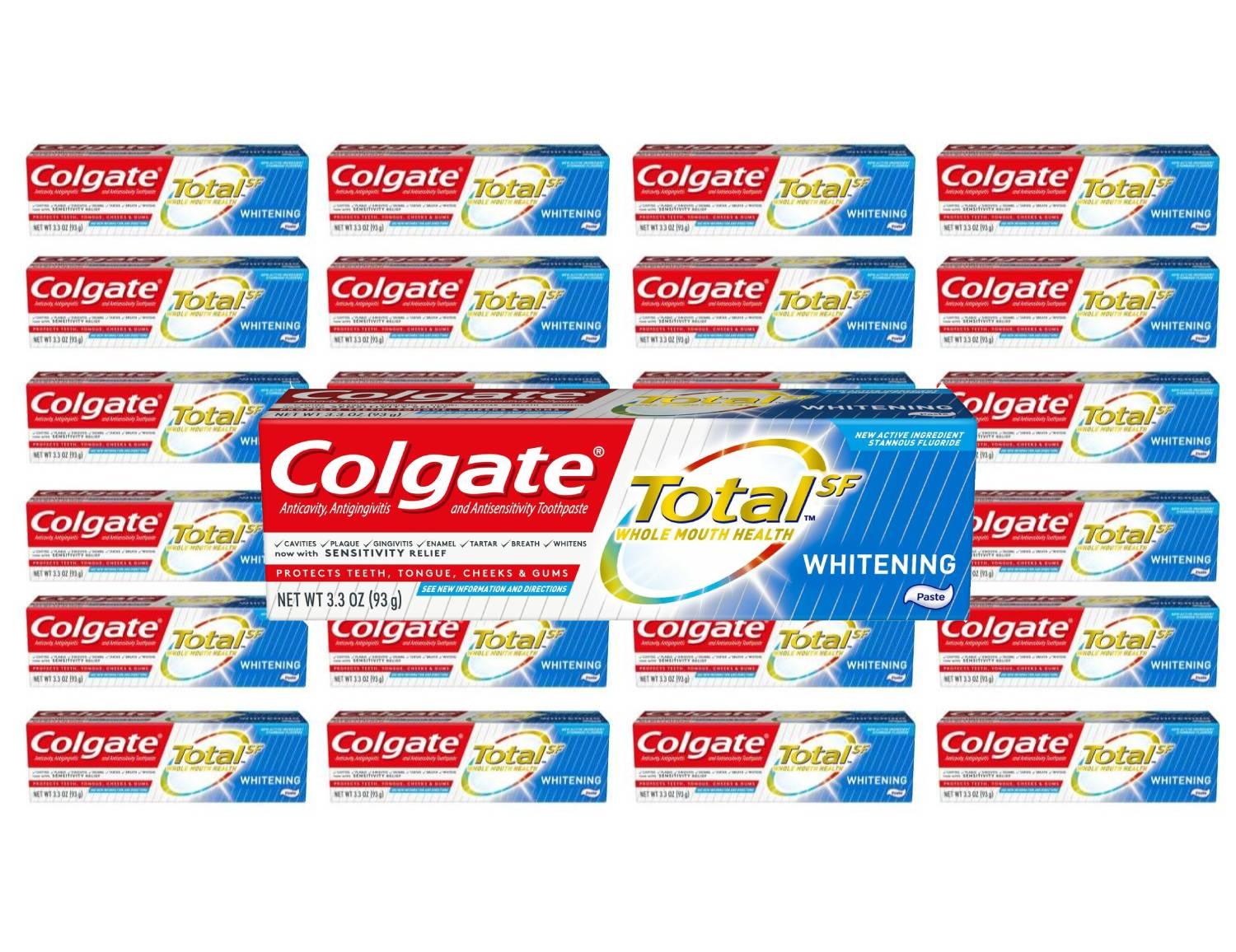 Colgate Total Whitening Toothpaste, Mint, 3.3 Oz - 24  Pack